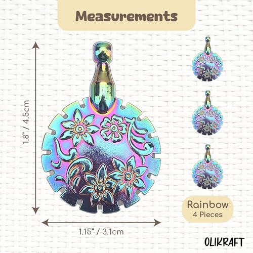 Image of Olikraft 4-Pack Yarn Cutter Pendant Set - Yarn Cutter Tool, Ideal for Knitting & Crafting, Easy Grip, Compact Design, Crochet Gifts for Crocheters (Rainbow)
