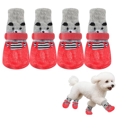 2pcs Hundesocken, Verstellbare Klettverschluss-Schühchen und...