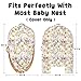 Baby Lounger Pillow Cover for Newborn Girls Boys, HNHUAMING Replaceable Infant Nest Cover, Ultra Soft & Breathable Portable Lounger Slipcover, Floral, Brown (Cover Only)