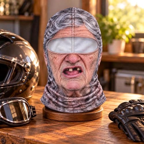 Funny Ski Mask,Old Man Funny Ski Mask Winter 3D Printed Realistic Full Face Balaclava with Neck Coverage Cosplay Costume 2026 Lady Humorous Hilarious Masks,A03Grey,One Size - image 4