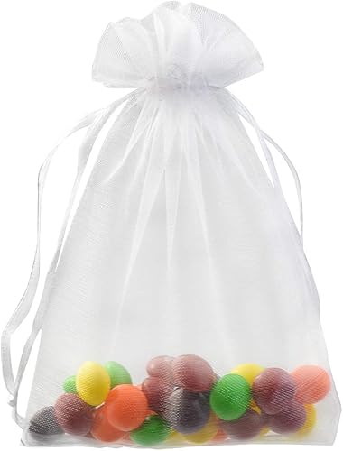Miniatura 7 de 100 bolsas de organza  Bolsa de satén con cordón para el día de la madre, día de San Valentín, Halloween, boda, recuerdos de fiesta y joyas  3.54 x
