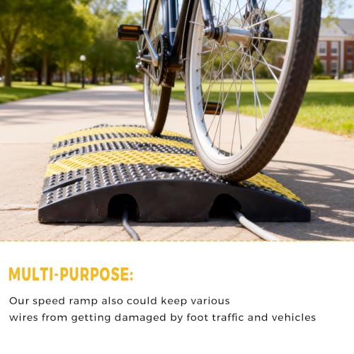 Image of BESEA 36 inch Rubber Speed Bumps for Driveway 2 Pack, Portable Heavy Duty