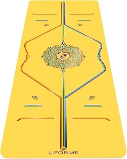 Liforme Printed Yoga Mat - Patented Alignment Design, Ultimate Grip