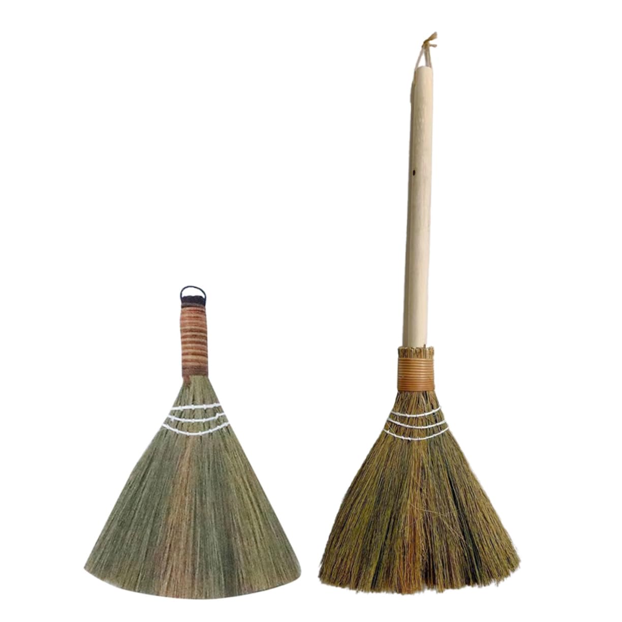 CIYODO 2pcs Hand Woven Broom Portable Cleaning Broom for Home Use Desk Duster Floor Sweeper Design for Dust Removal and Garden