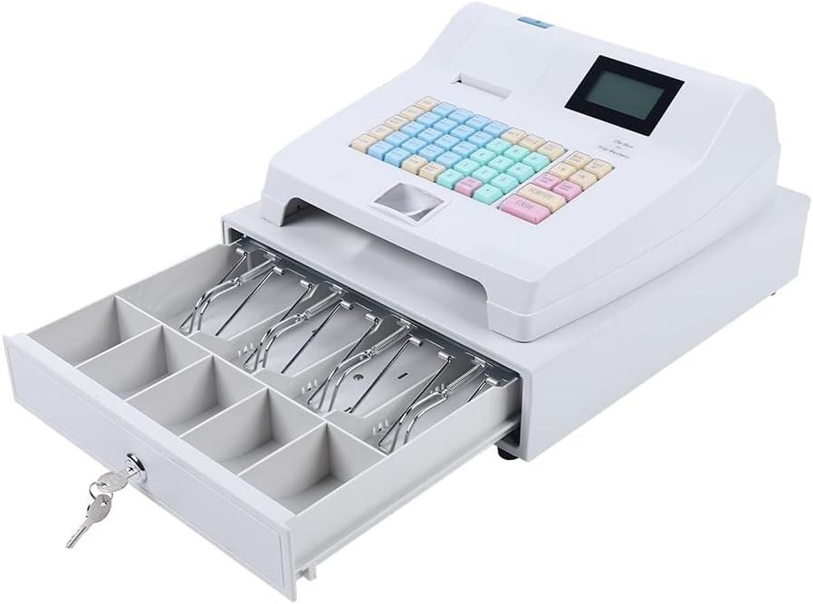 MORBEX Cash Till,48-Keys LED Display,Electronic Cash Register With Removable CashTray,Multifunction Cash Register for Small Business/Retail/Restaurant