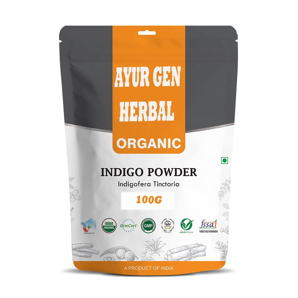 Organic Indigo Powder Indigofera Tinctoria Powder for Natural Hair Coloring, Arrests Early Greying and Protects Hair from Damage - (100G)-image-37