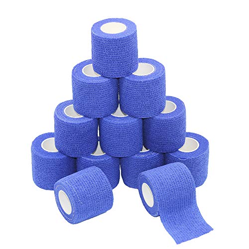 uluning, paquete de 12, 2 pulgadas x 5 yardas, autoadherente, cinta de vendaje deportivo, fuerte cinta deportiva para muñeca, esguinces de tobillo y hinchazón