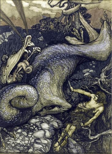 Tableau Toile Sigurd le tueur de dragons Arthur Rackham 60x90cm
