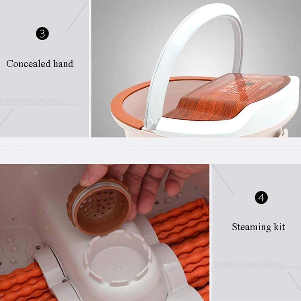 Foot Spa Bagno Massaggiatore di Calore Bolle di Vibrazione 3 in 1 Funzione, Masssage Rulli Soaker Digitale di Temperatura di Controllo Pedicure Vasca pediluvio Profonda Barrel