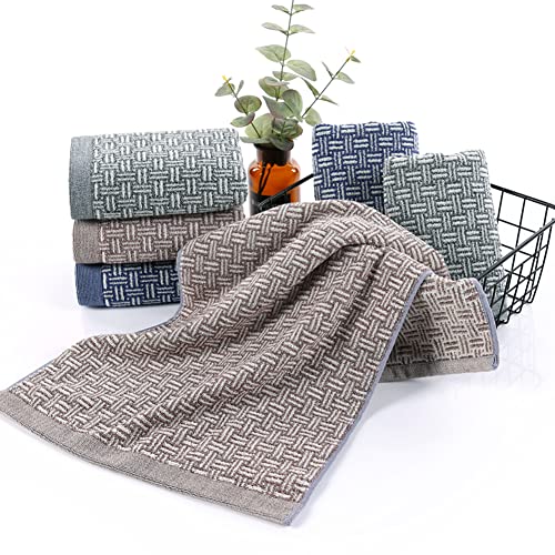 Pidada Hand Towels Set Of 2 100% Cotton Checkered Pattern Absorbent Soft Decorative Towel For Bathroom 13.4 X 29.1 Inch (Blue) #TOP5