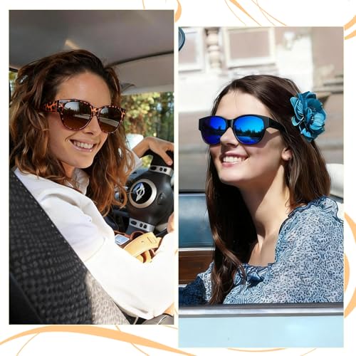 Image of HAOLOTA Fit Over Glasses Sunglasses for Women Polarized | Over Glasses Sun Glasses, UV400 Polarized Lens, Trendy Cat Eye Sunglasses, Lightweight and Flexible, Driving, Daily Use