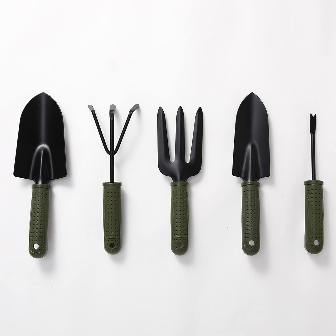 Kuber Industries Garden Tools|Small & Big Hand Trowels|Hand Cultivator|Hand Weeder & Fork Carbon Steel|SJ-5020|Comfortable & Easy Grip Handles|Set of 5|Green & Black (Pack of 1) (B0BL171Y6H) Amazon Price History, Amazon Price Tracker