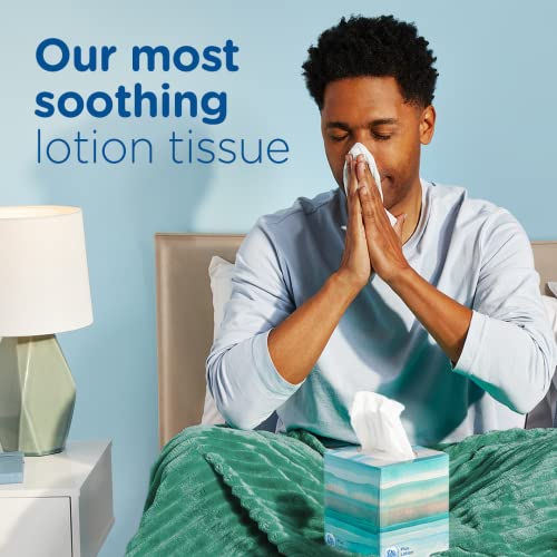 Image of Puffs Plus Lotion Facial Tissue, 1 Cube Box, 48 Tissues Per Box (Pack of 2)