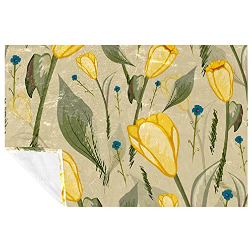 Couverture douce et chaude à motif tulipes isolation thermique optimale