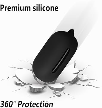 Geiomoo Silicone Case for Anker Soundcore AeroFit 2, Protective Cover with Carabiner (Black)