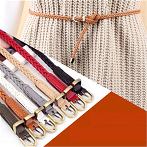 Andongnywell Women Braided Waist Belt for Dress Ladies Braided Belt Leather for Jeans Buckle Waistband2
