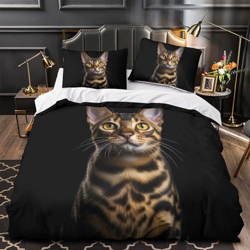 Housse de couette chat 3D microfibre de qualité supérieure King - 4