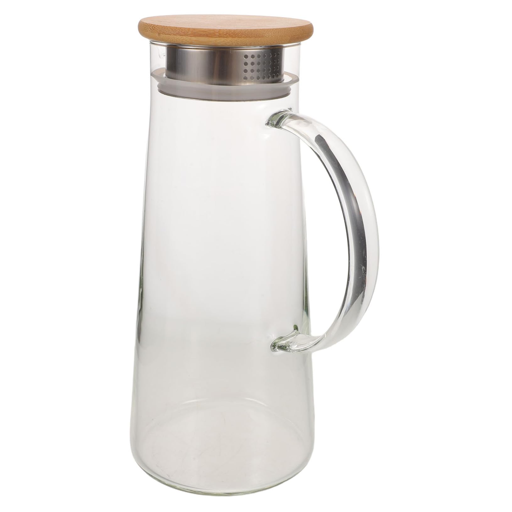 Glaskaraffe mit Deckel und Ausgießer aus Glas, Bambus und Edelstahl | Gallon Volumen, Hitzebeständig und Leicht zu Gießen, für Wasser, Saft, Tee und Kaffee