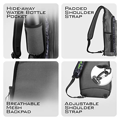 Kastking Pond Hopper Fishing Sling Tackle Storage Bag – Lightweight Sling Fishing Backpack - Sling Tool Bag For Fishing Hiking Hunting Camping,Without Box,17.7X 12.6X 6 Inches,Blackout #TOP5