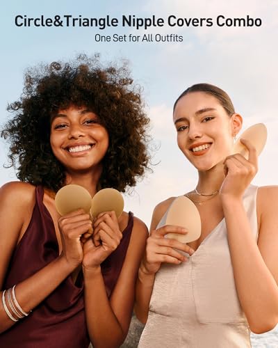 Image of Niidor Nipple Covers for Women with Lift Reusable Silicone Pasties Breast Petals Seamless Under Any Oufit for All Day Comfort