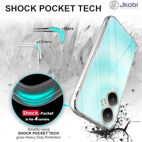 Image of Jkobi Back Cover for Vivo Y27 (Silicone Clear Shockproof Case with Camera Protection | Soft and Flexible | Transparent)