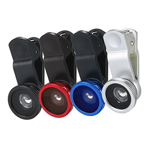 Docooler Lente Do Telefone Móvel Universal 5 Em 1 Olho De Peixe Grande Angular Macro 2X Teleconverte
