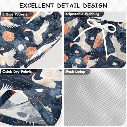 Flowers White Bird 1 Boys Swim Trunks Toddler Shorts Swimwear Boardshorts3
