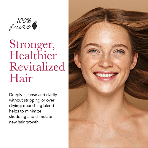 100% Pure Glossy Locks Grow More Shampoo Voluminous Hair Refresh Rejuvenating Blend Of Vitamins & Caffeine Wash Hydrate & Restore Vibrancy - Vegan - 16 Fl Oz #TOP1