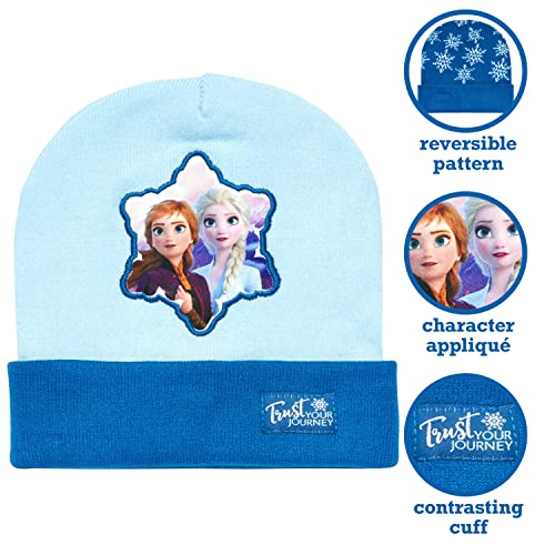 Disney Girls Frozen Hat and 2 Pair Gloves/Mittens Cold Weather Set, Frozen Mitten 2-4, Size Age 2-42