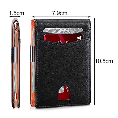 Money Wallet Clip Minimalist Wallet RFID Blocking ID Credit Card Wallet Holder Front Pocket Anti-scan(01)2