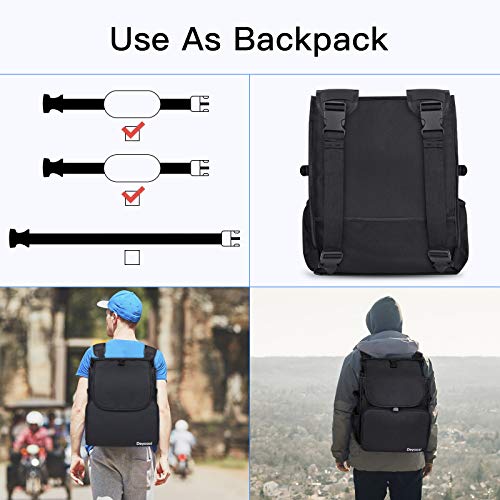 Deyooxi Car Front Seat Organizer Car Office Passenger Seat Organizer Bag,Carry As Backpack Or Shoulder Bag,With 3 Adjustable Straps,Fits Any Car/Truck,Storage For Laptop/Office Supplies & More,Black #TOP4