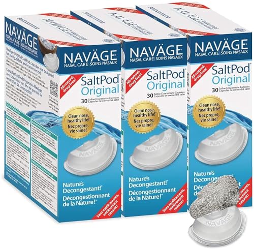 Navage SaltPod Bundle 3 30-Packs (90 SaltPods) - Navage Salt Pod Refills Only - Exclusively Designed for The Navage Nasal Irrigation System - Sinus Rinse and Saline Pods for Fast and Soothing Relief