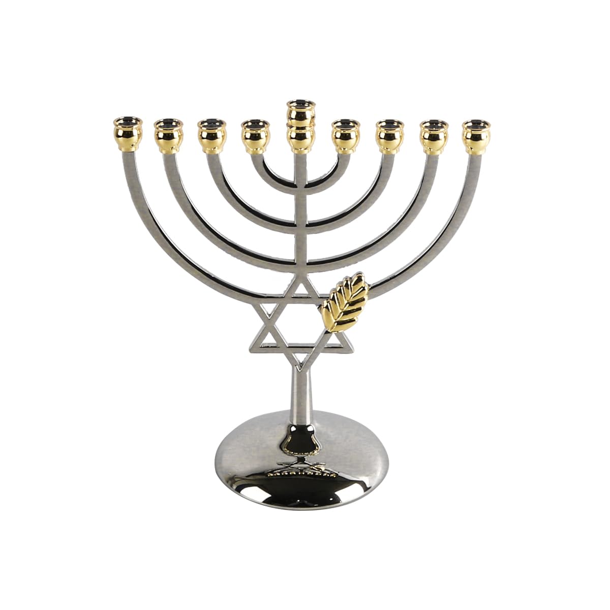 Candeliere a Nove Teste in Lega di Zinco Menora da 18 cm, candelabro a Forma di Stella di David, Regalo di Capodanno ebraico, Adatto per la Decorazione di Feste di Hanukkah
