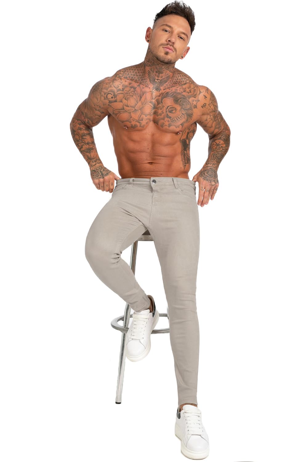 GINGTTO Hombre Pantalón Vaqueros Skinny Fit Super Elasticos Denim Jeans Slim Stretch Pantalones