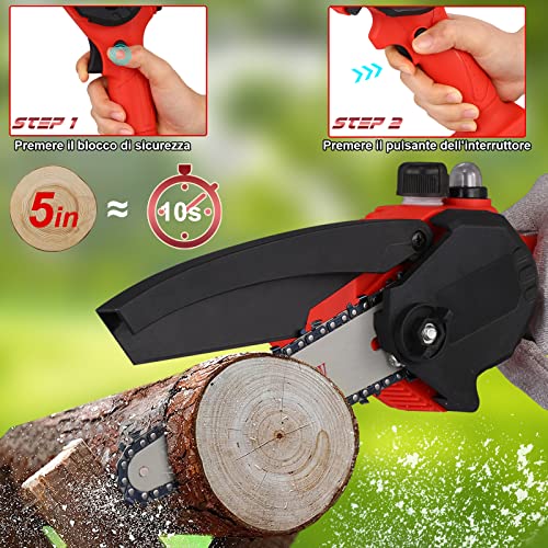 CEEPUY Mini Kettensäge mit Akku, 6 Zoll Akku Kettensäge Klein Mini Kettensäge mit Öler, 800W Tragbare Mini Einhand… – Bild 5