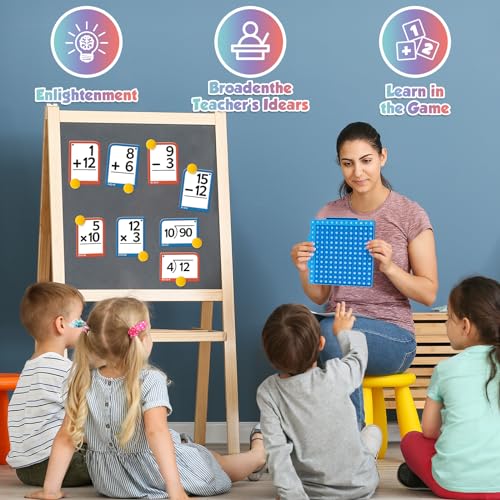 Image of Torlam Math Flash Cards + Math Board, Multiplication Flash Card Times Table Chart, Math Manipulatives Division, Addition, Subtraction Games Toys for Kids, 1st, 2nd, 3rd, 4th, 5th, 6th Grade