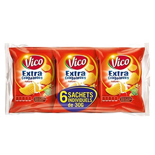 Chips Extra Salées Vico Lot de 4 Paquets de 180g Retrouvez le Goût de l'Enfance