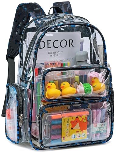 CAMTOP Clear Backpack Heavy Duty Transparent Bag See Through BookBag for Student School Work...