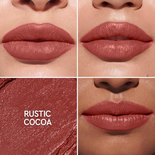 Image of Kiro Slickstick Luxe Matte Lipstick - Rustic Cocoa, 2.4g | High-Pigment Velvet Matte Finish | Hydrating & Long-Lasting | Infused with Peptides & Hyaluronic Spheres | 12 Nude, Pink, Brown & Red Shades