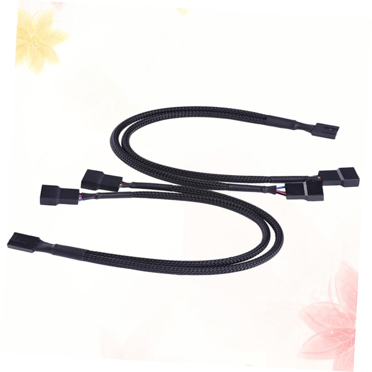 Angoily 4PCS 4 Pin PWM Splitter Cable for Computer CPU Cooling Fans Sleeved Power Cable for Motherboard Case