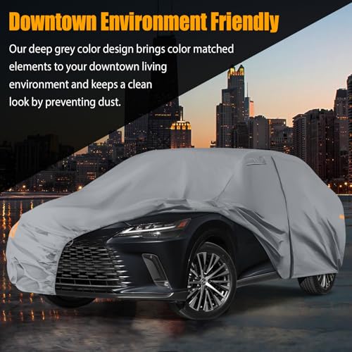 Image of Waterproof Premium Car Covers Replace for 2008-2025 Lexus RX350 RX450H, 10 Layers Heavy Duty with Cotton Liner All Weather Car Cover with Zipper Door, Windproof Bands for Snow Rain Dust Protection