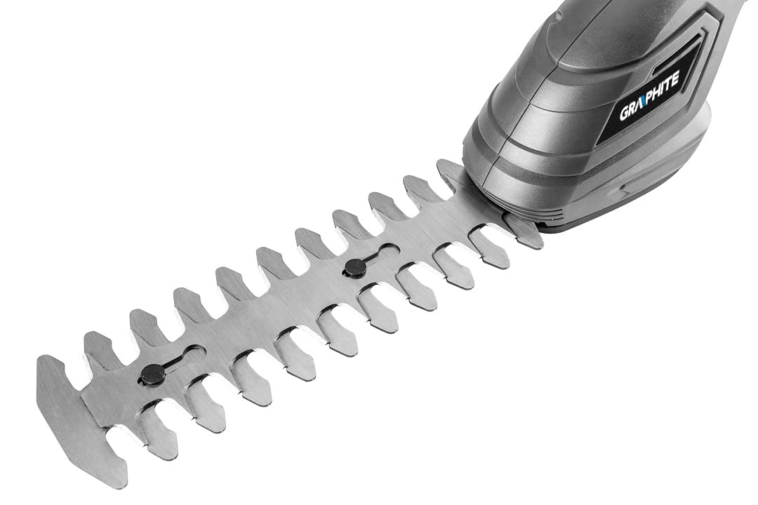 GRAPHITE Cortacésped 3 en 1 para arbustos, setos y corrección de bordes de césped, sin batería de iones de litio de 18 V, cortacésped, cortasetos y tridente, accesorio de 3/8 pulgadas, peso 1,83 kg