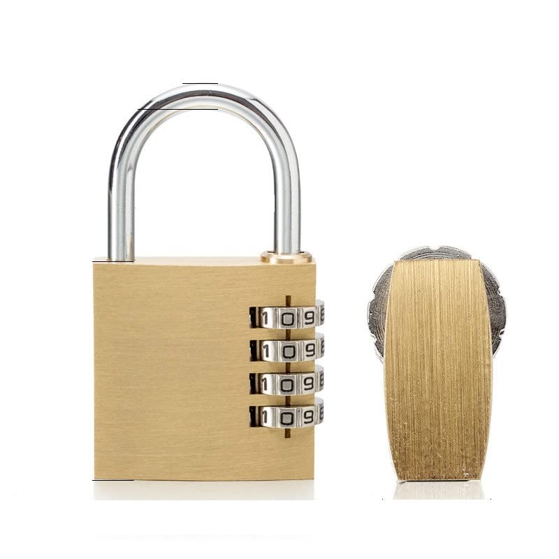 Vorhängeschloss-Schlosscode-Vorhängeschloss Vorhängeschloss, Code-Schließfach, Gehäuse aus Kupfer, Edelstahl, Vorhängeschloss aus massivem Messing, Zahlenkombination, Passwort, Geheimcode for Fitnesss
