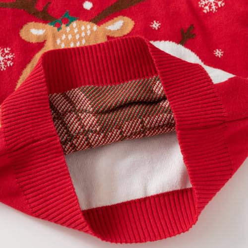 Image of Girl Ugly Christmas Sweater - Boy Double Layer Knitted Reindeer Holiday Xmas Pullover Sweater Kids 2-9 Years Old