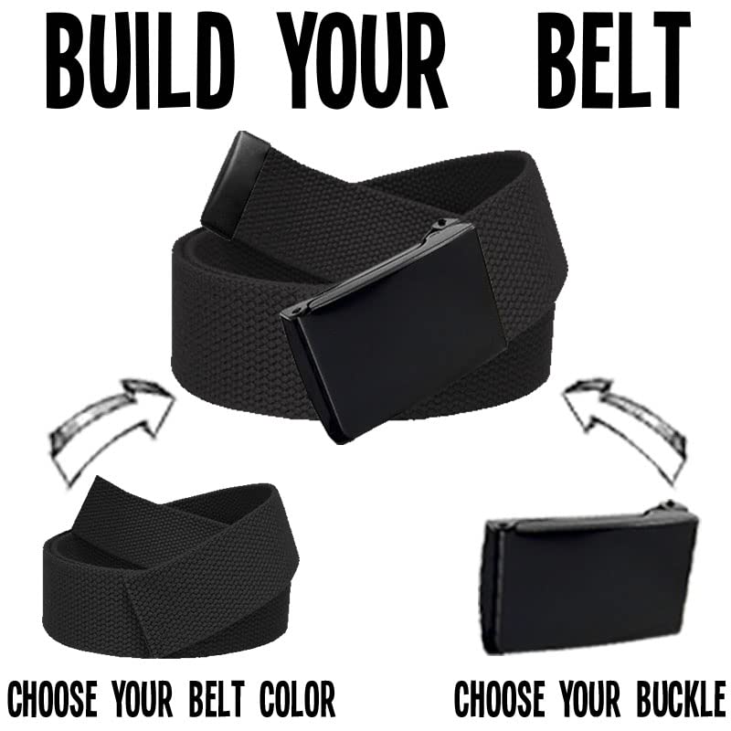 Build A Belt 1.25" Wide Buckle and Canvas Web Belt Builder2