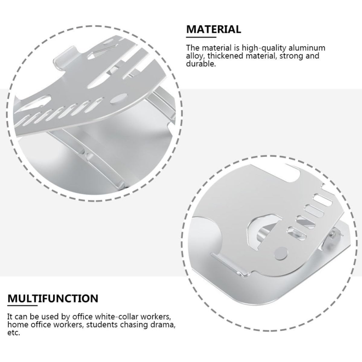 Healeved Soporte Portátil Ajustable Ventilación de Aleación de Aluminio Base Plegable y Resistente para Computadora para Oficina y Hogar para Notebooks