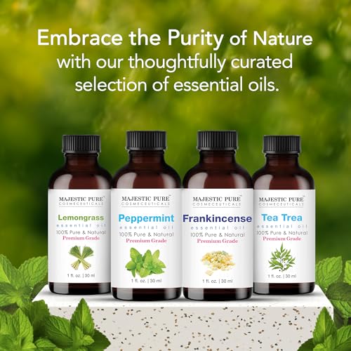 Image of Majestic Pure Peppermint Essential Oil for Diffuser - 1 Fl Oz | 100% Pure & Natural Essentials Oils for aromatherapy, massage blends and DIY home fragrance projects, Massage and room sprays