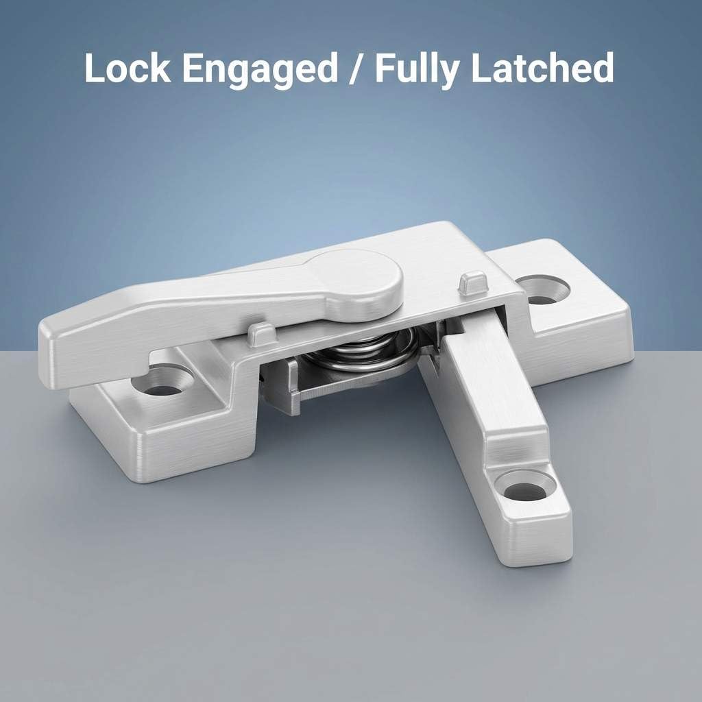 QWORK Lot de 10 verrous de fenêtre coulissante à action à came avec vis – Verrous de sécurité en alliage de zinc pour fenêtres et portes coulissantes horizontales, verticales, simples, à double
