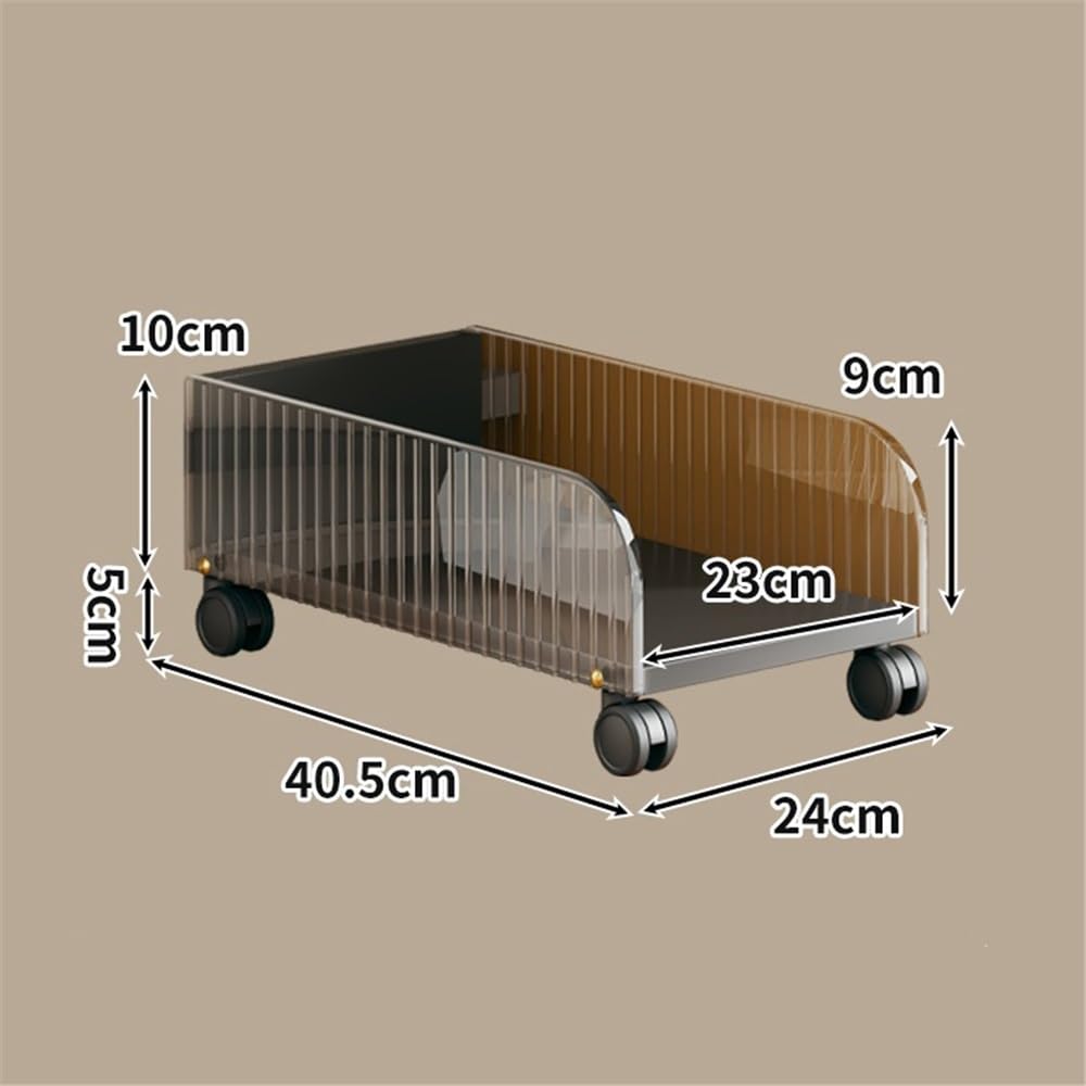 supporto per torre di computer Supporto tower for PC, supporto CPU in acrilico sotto la scrivania con ruote girevoli, for da pavimento adatto alla maggior parte dei gioco(Natural)