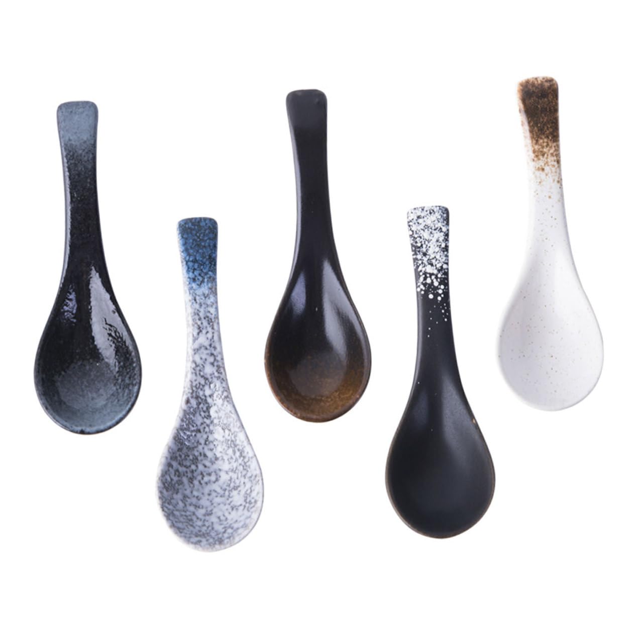 Cuillère à soupe en céramique rétro : couverts de table de cuisine